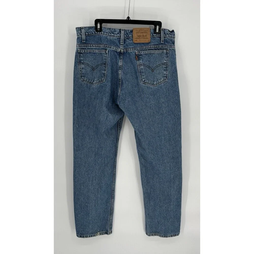 Men’s Vtg Orange Tab Levi’s 505 Regular Fit Straight Leg 38 X 32 Jeans 1997 Y2K